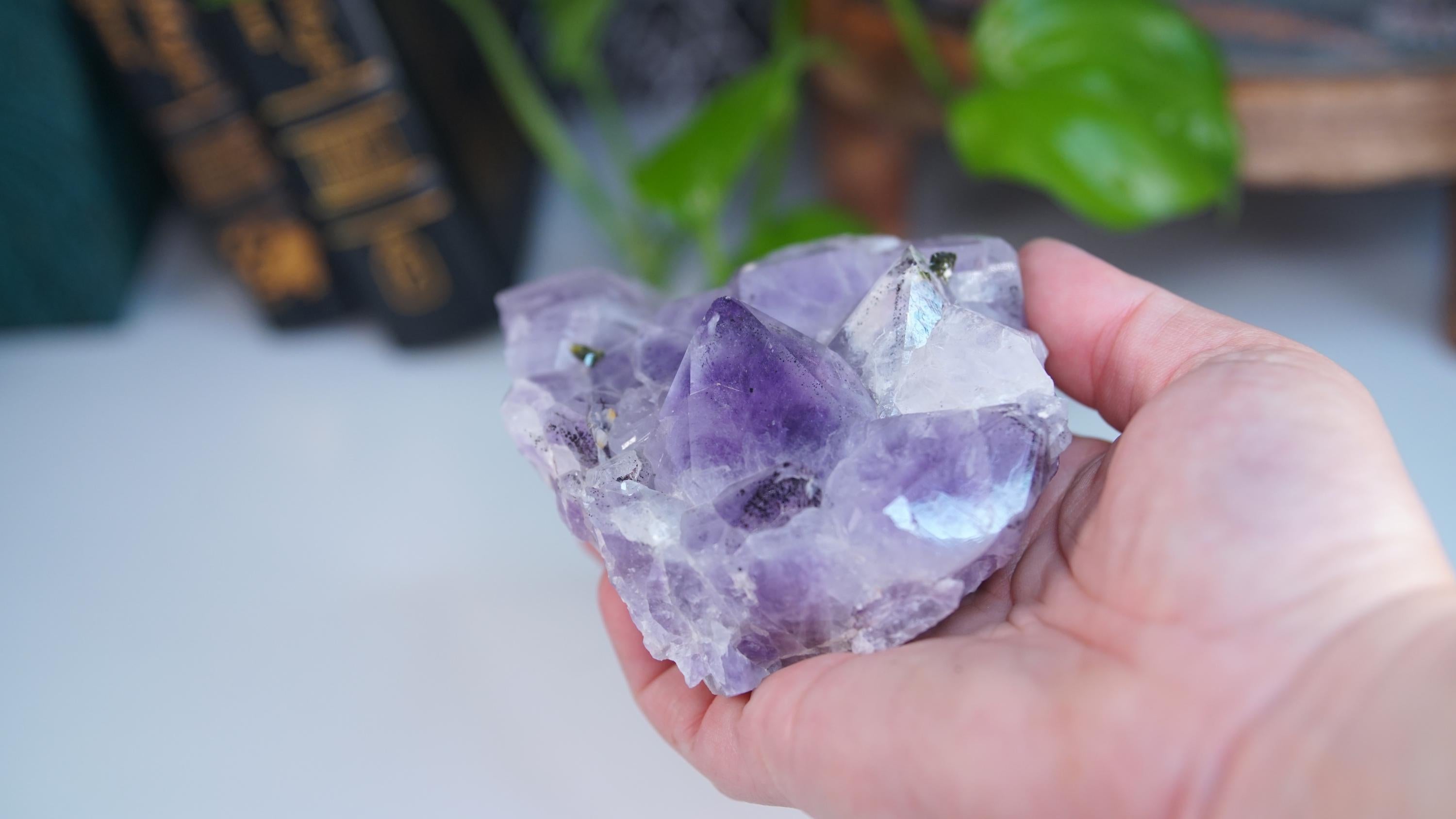 Amethyst Super Seven Chinese Garden Quartz Epidote Cluster | Energy Healing Amethyst | Reiki Crystal Feng Shui Altar Home Decor Office