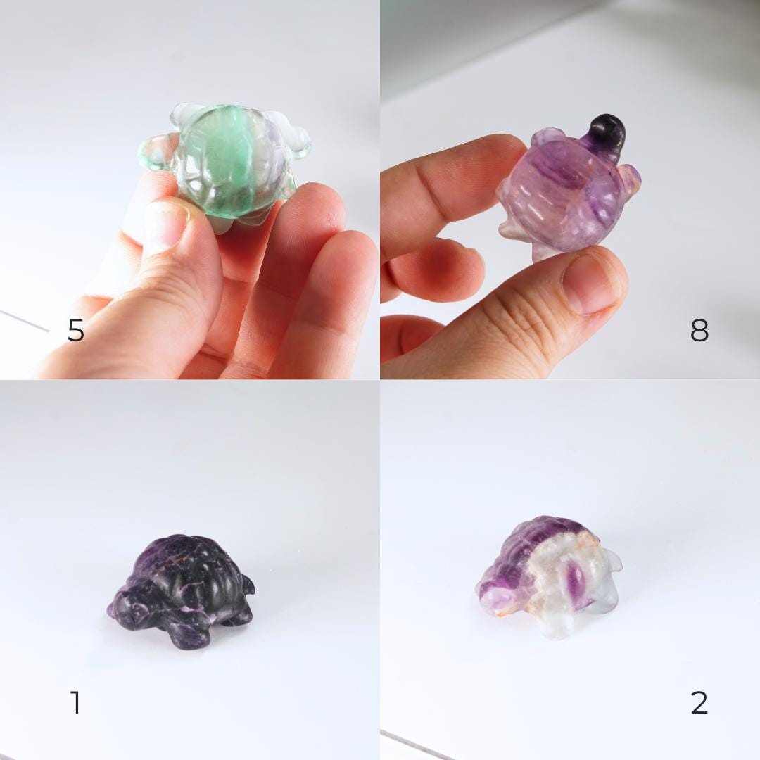 MINI Rainbow Fluorite Turtle Carving | Pick Your Favorite