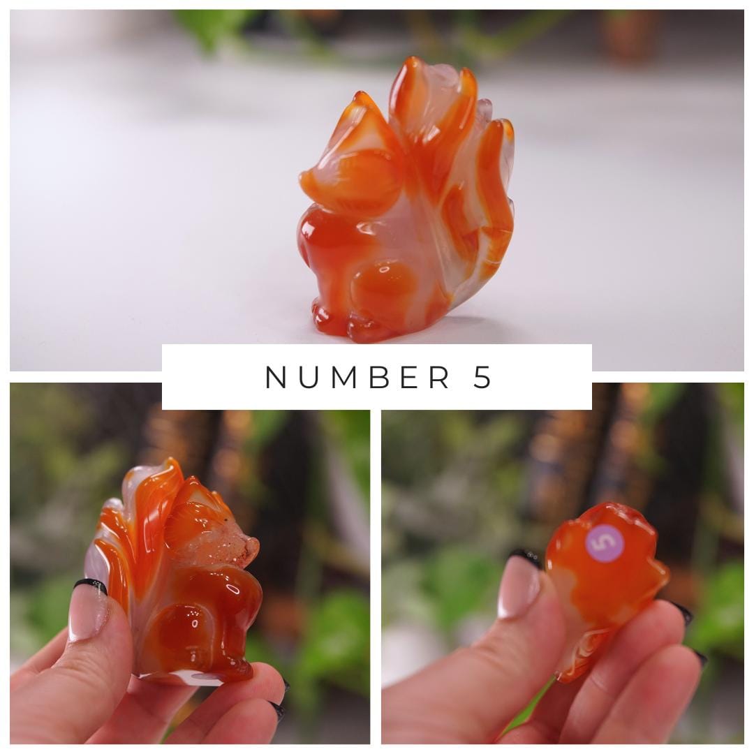 Druzy Carnelian Fox Boutique Carvings | High Quality | US Seller
