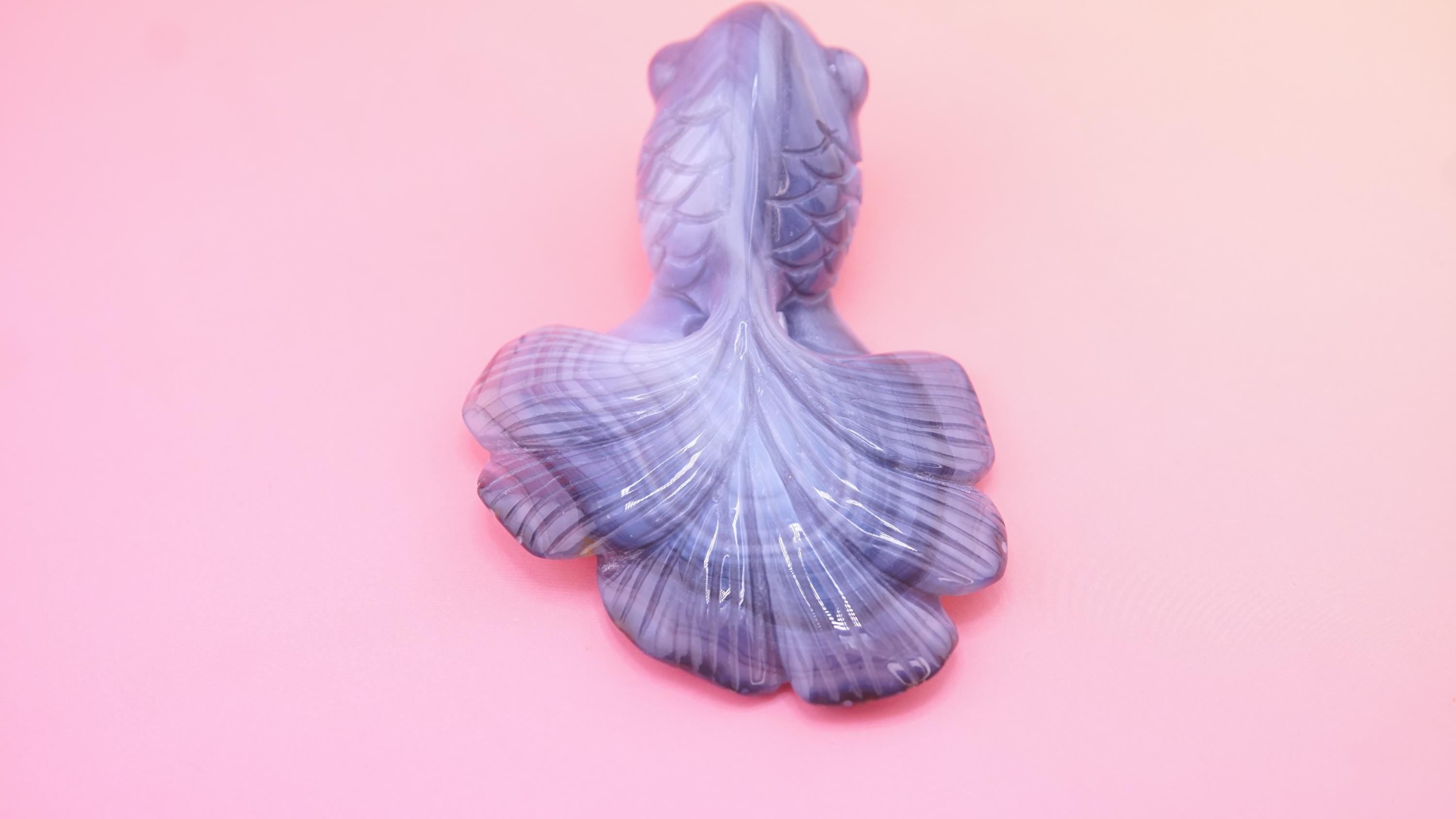 Hand Carved Banded Agate Fish | Boutique Quality Carving | Crystal Decor