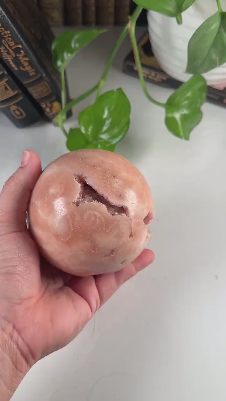 Druzy Pink Amethyst Agate Crystal Sphere, Healing Sphere, Crystal Sphere, Chakra Healing, Reiki Healing Altar Calm Trust Grace