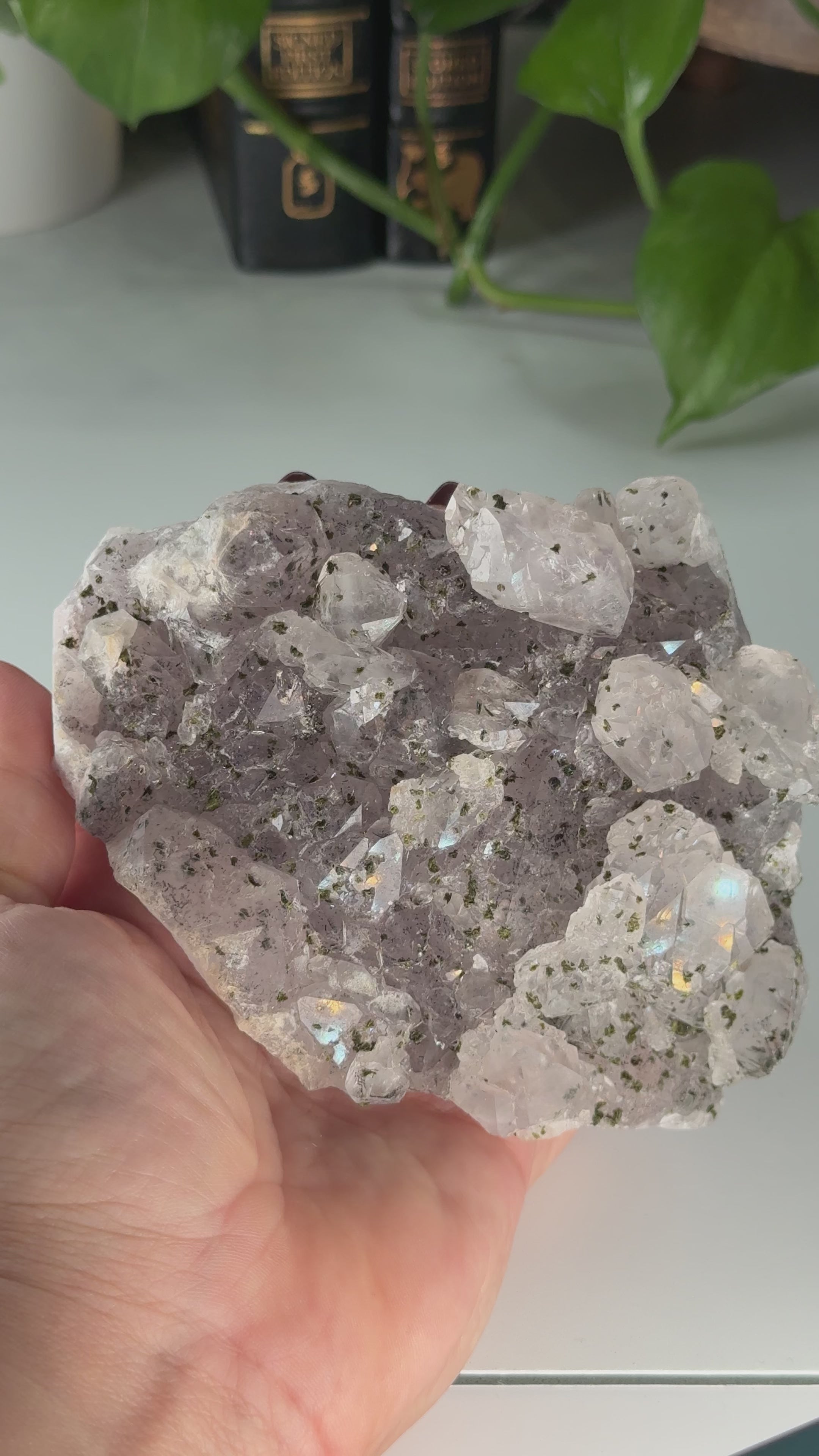 Amethyst Super Seven Chinese Garden Quartz Epidote Cluster