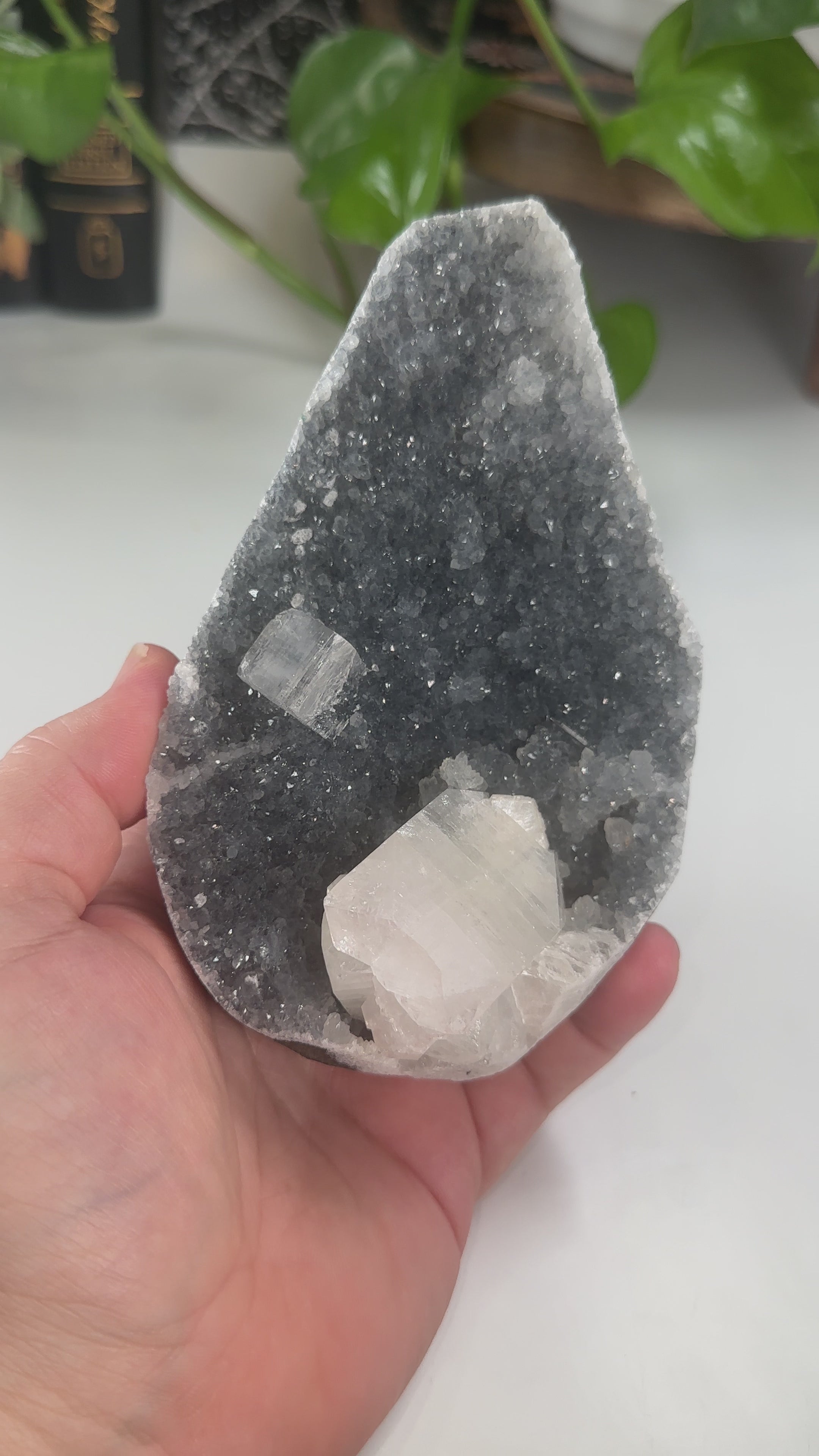 Diamond Apophyllite Blue Chalcedony Sugar Druzy Cluster | High Quality Diamond Apophyllite | US Seller
