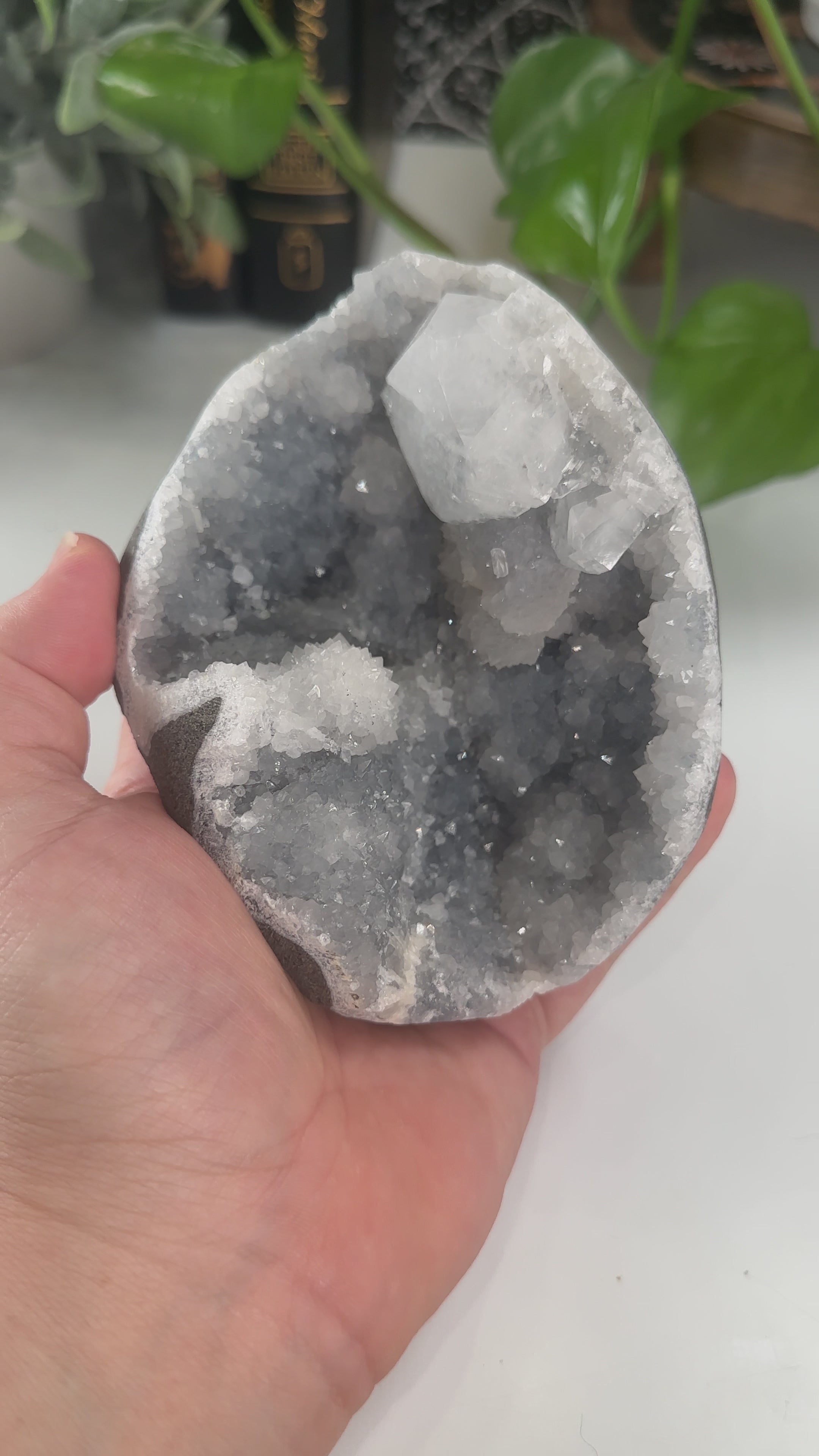 Diamond Apophyllite Blue Chalcedony Sugar Druzy Cluster | High Quality Diamond Apophyllite | US Seller