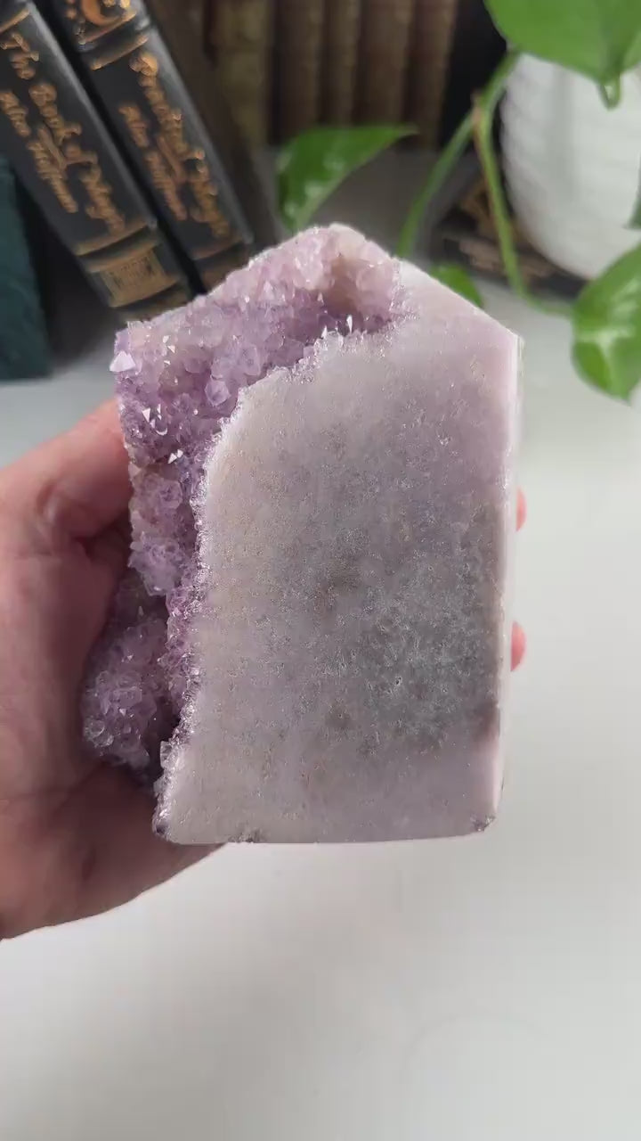 Druzy Pink Amethyst Jasper Agate Crystal Tower | US Seller | Chakra Healing, Reiki Healing Altar Calm Trust Grace