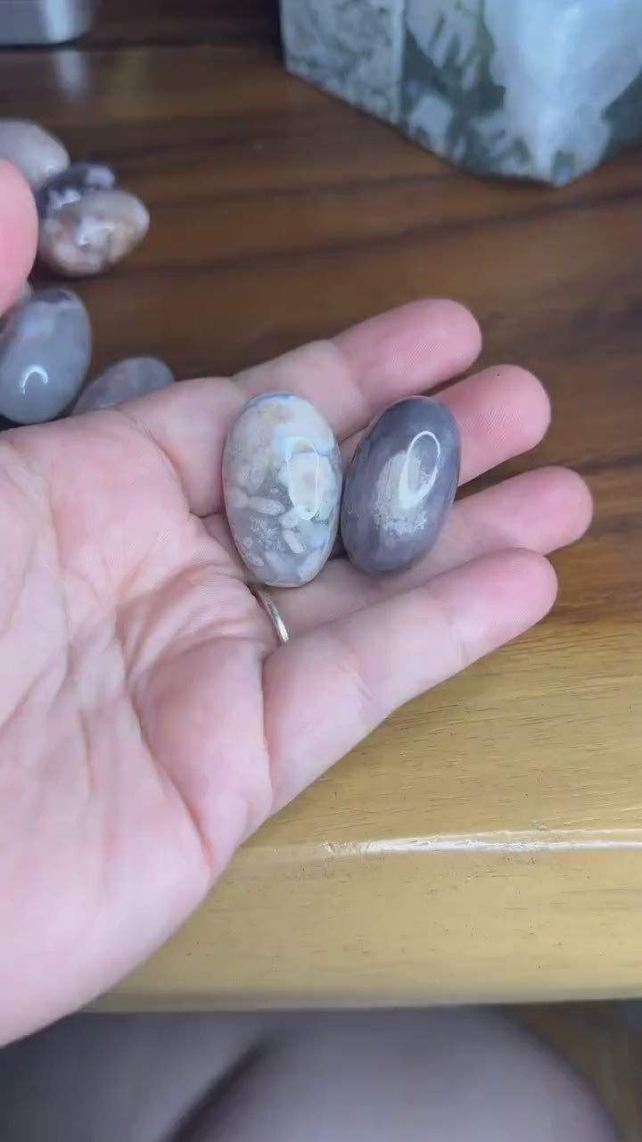 Blue Flower Agate Tumbles | High Quality Crystal | Flower Agate | US Seller
