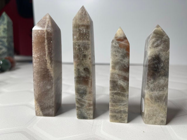 Stunning Blue Flash Moonstone Crystal Tower Natural Moonstone Healing Crystal Point Polished Moonstone Stone