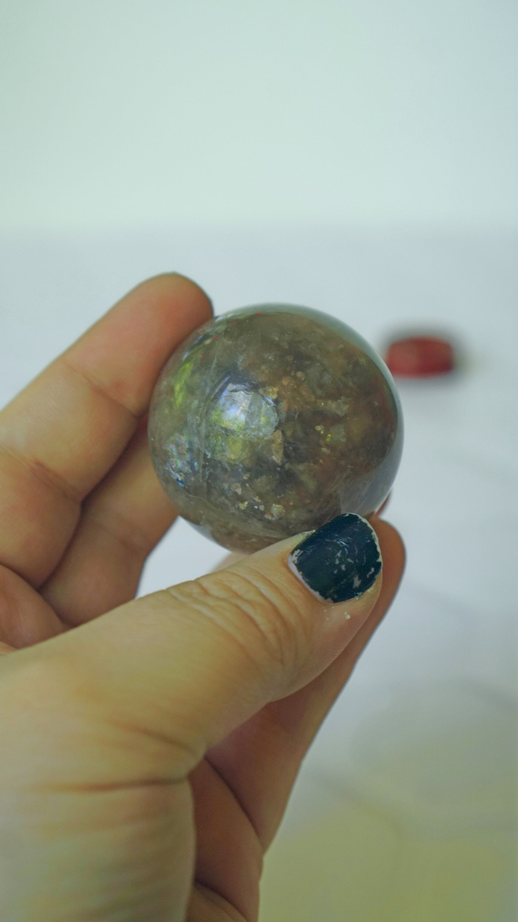 Small Dark Purple Striped Fluorite Sphere