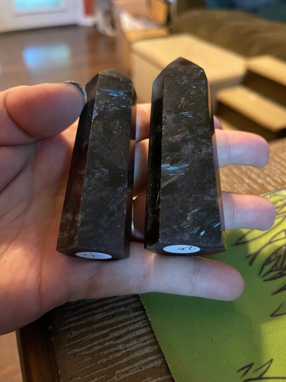 Small Arfvedsonite Astrophyllite Crystal Tower Points Wand Meditation Energy Reiki Healing Crystal Quartz Wellbeing