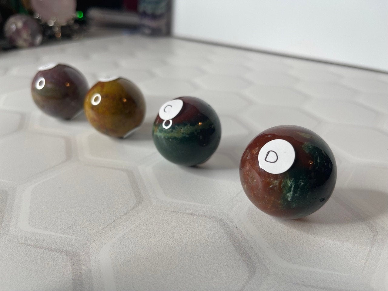 Ocean Jasper Spheres OJ Mini Spheres Ocean Jasper Quartz Crystal Healing Spheres Calming Uplifting Optimistic