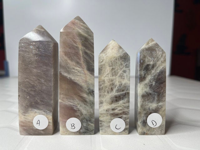 Stunning Blue Flash Moonstone Crystal Tower Natural Moonstone Healing Crystal Point Polished Moonstone Stone