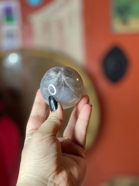 Beautiful Blue Rose Quartz Sphere With Stand High Quality Crystal Sphere