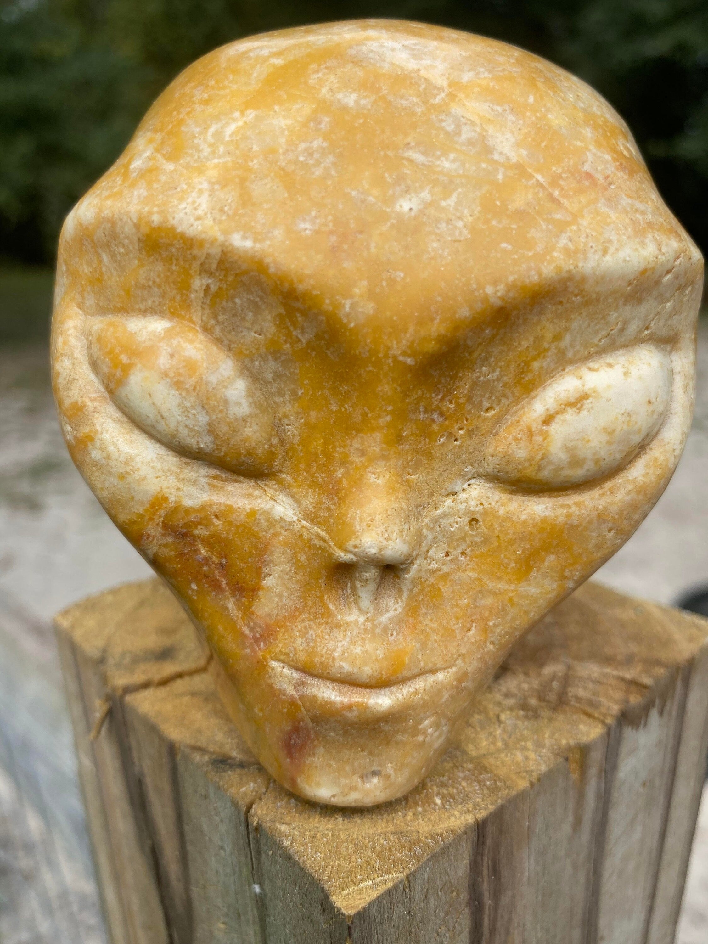 alien skull crystal front view