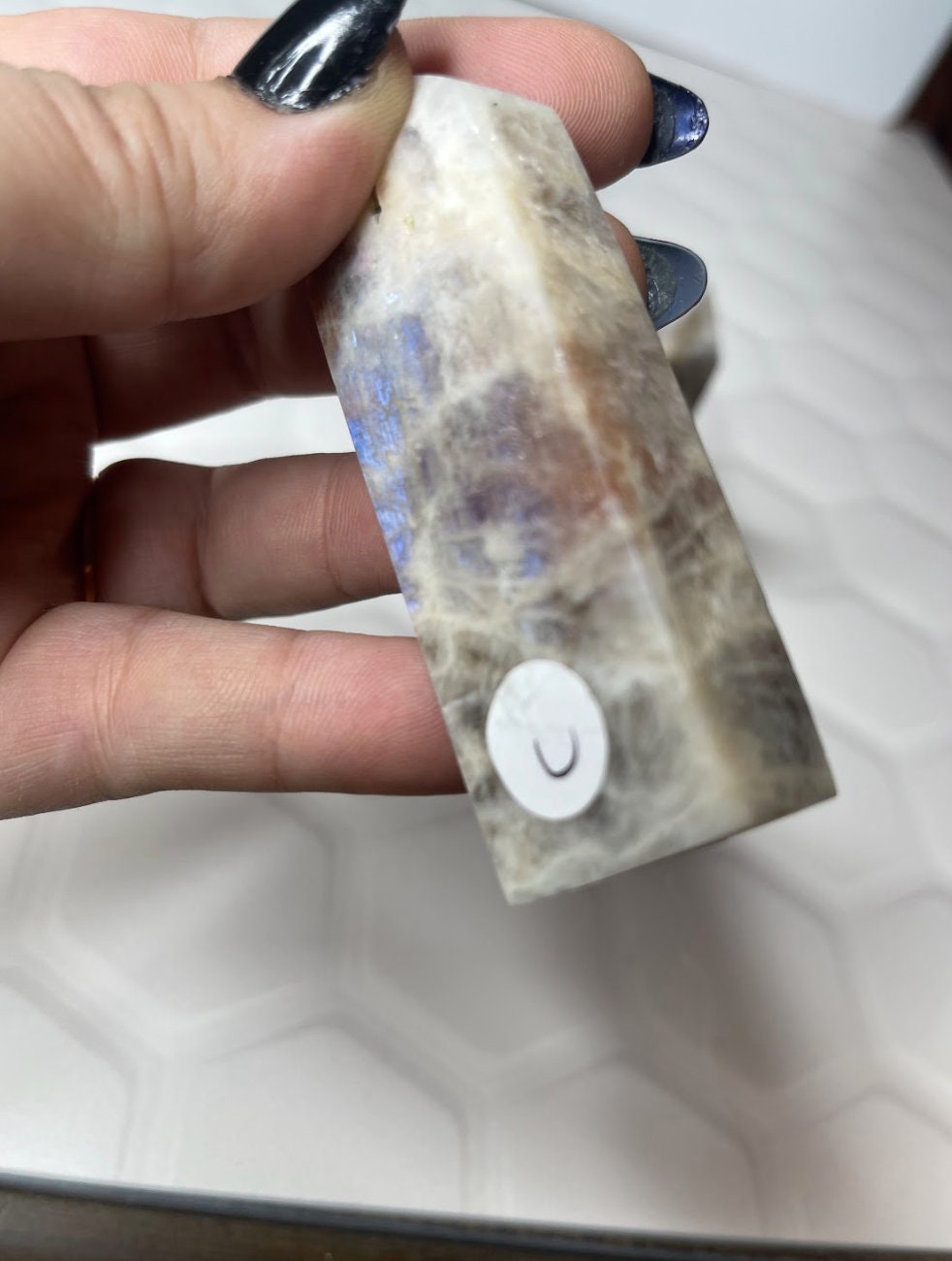 Stunning Blue Flash Moonstone Crystal Tower Natural Moonstone Healing Crystal Point Polished Moonstone Stone