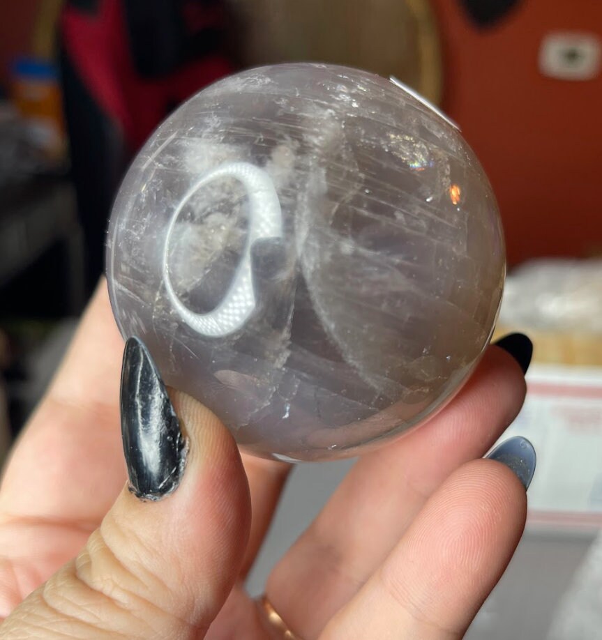 Beautiful Blue Rose Quartz Sphere With Stand High Quality Crystal Sphere