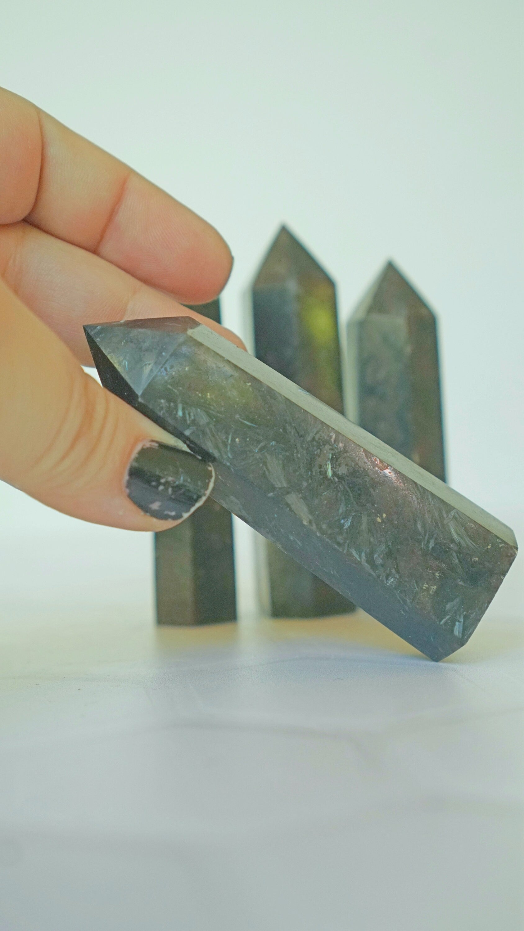 Small Arfvedsonite Astrophyllite Crystal Tower Points Wand Meditation Energy Reiki Healing Crystal Quartz Wellbeing