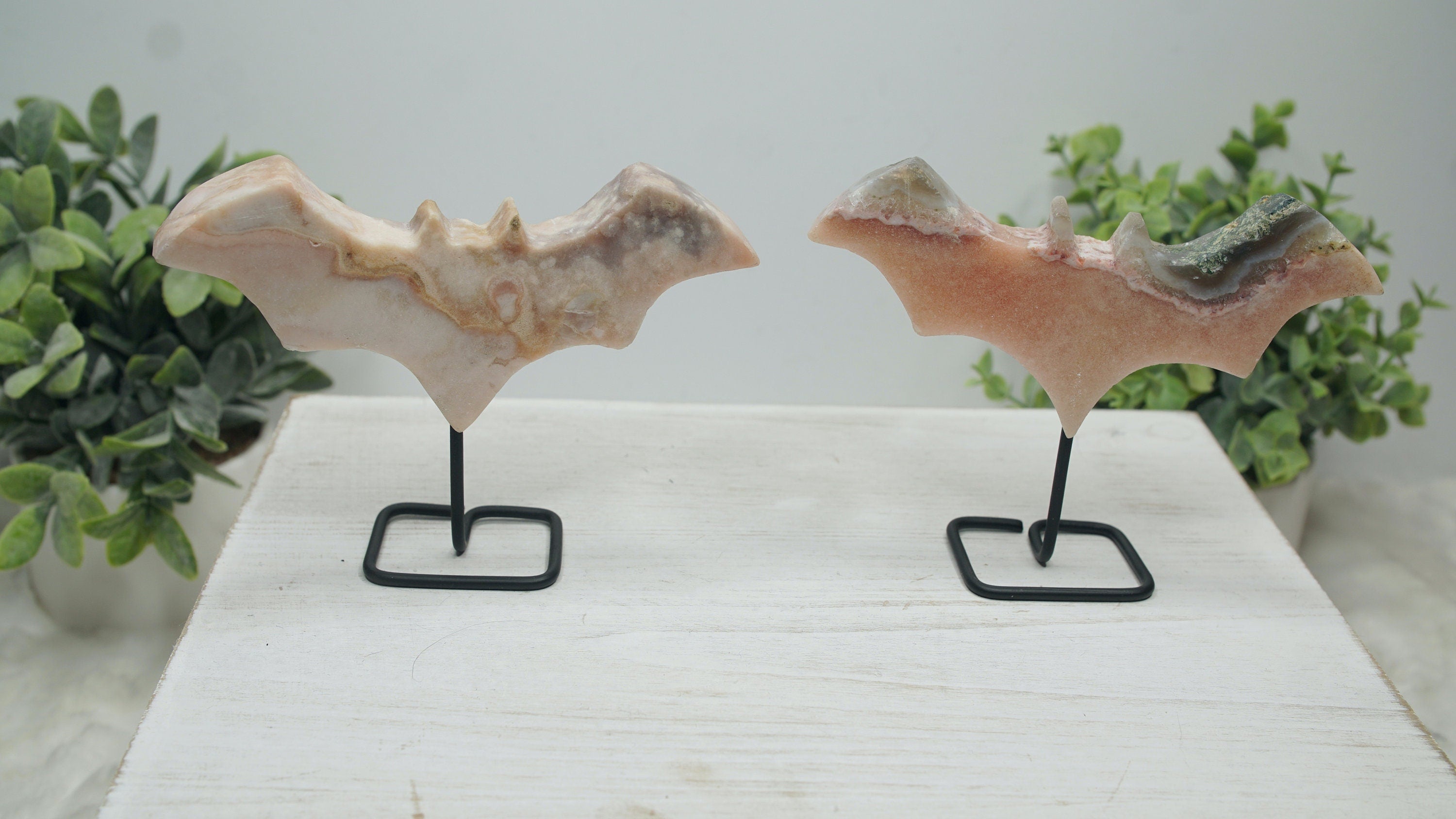 Pink Amethyst Bat Carving On Stand From Brazil Intuitively Selected Quartz Crystal Healing-Spiritual Protection Meditation Energy Reiki