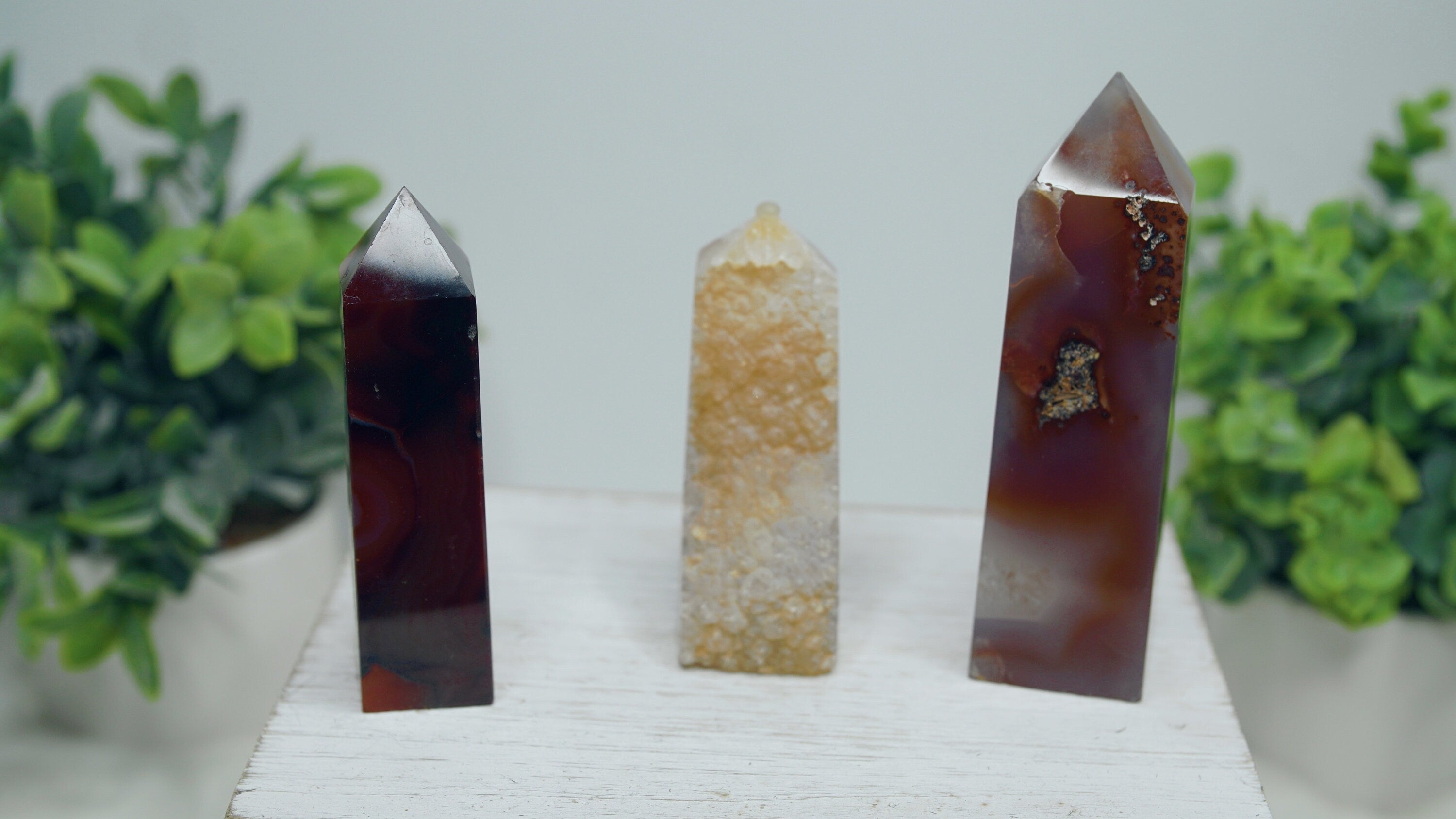 Carnelian Point Obelisk, Red Agate Tower, Druzy Protection Gift, Feng Shui Altar Energy Healing Reiki