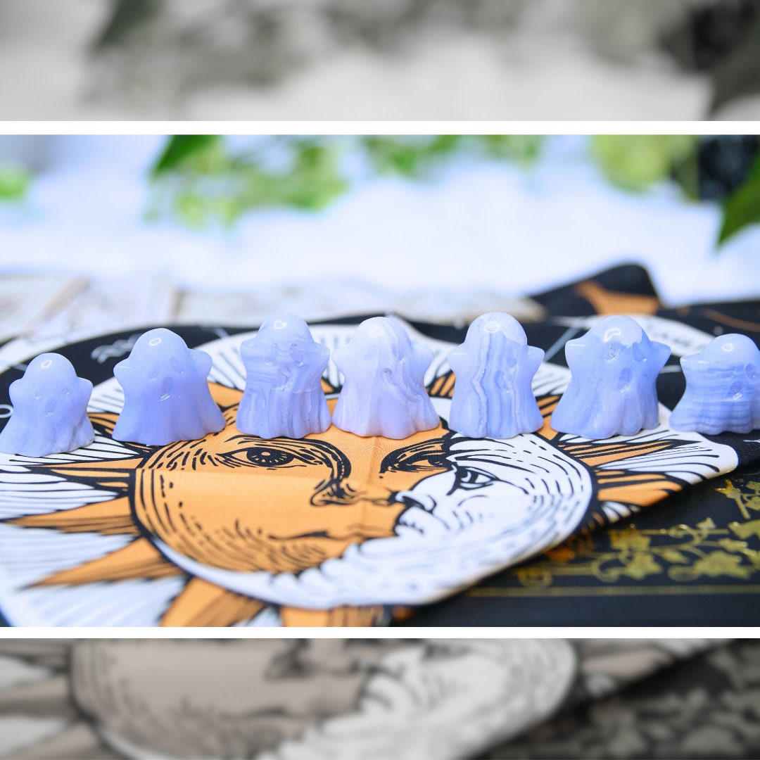 Blue Lace Agate Ghost Crystal Carving