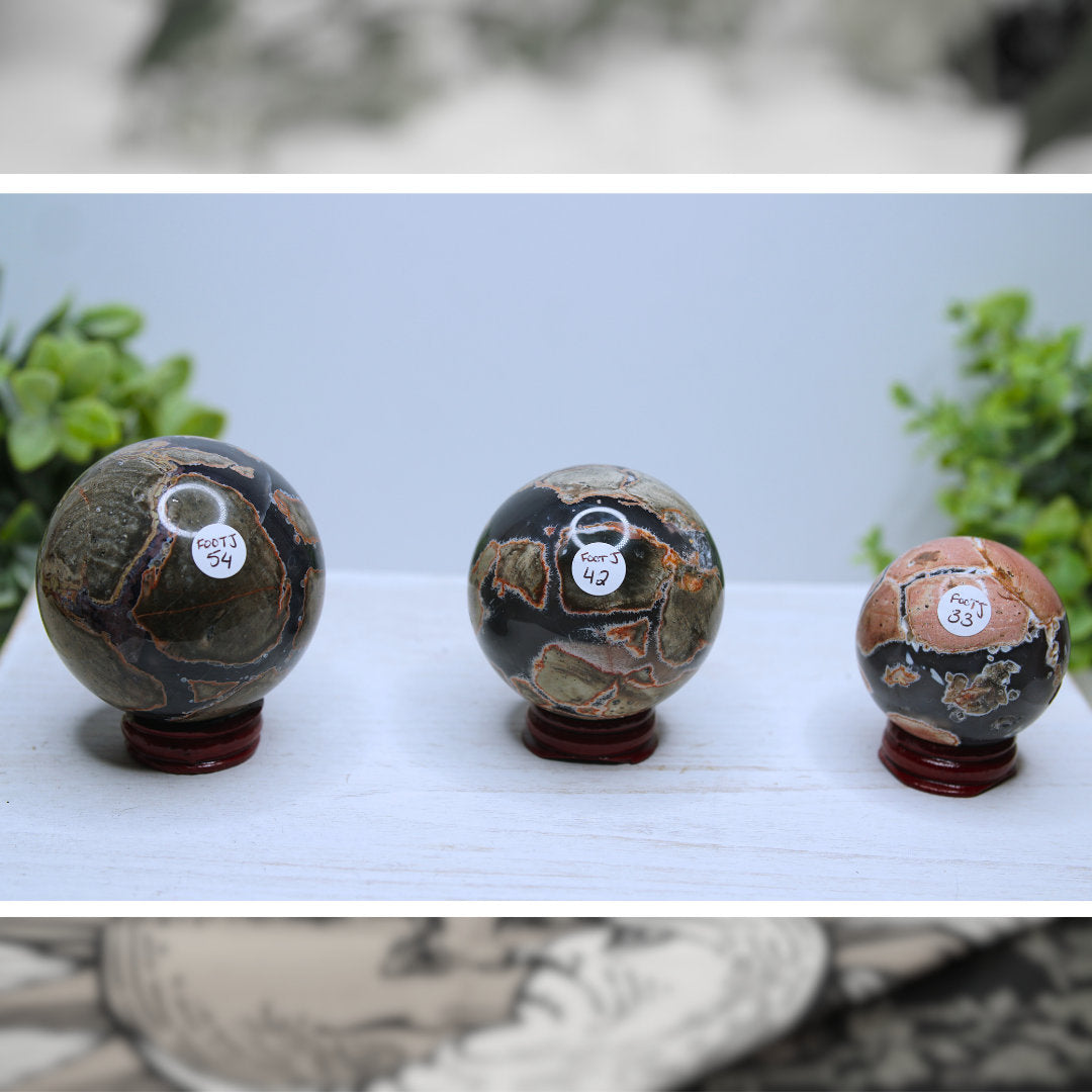 Large Football Agate Sphere Crystal Carving