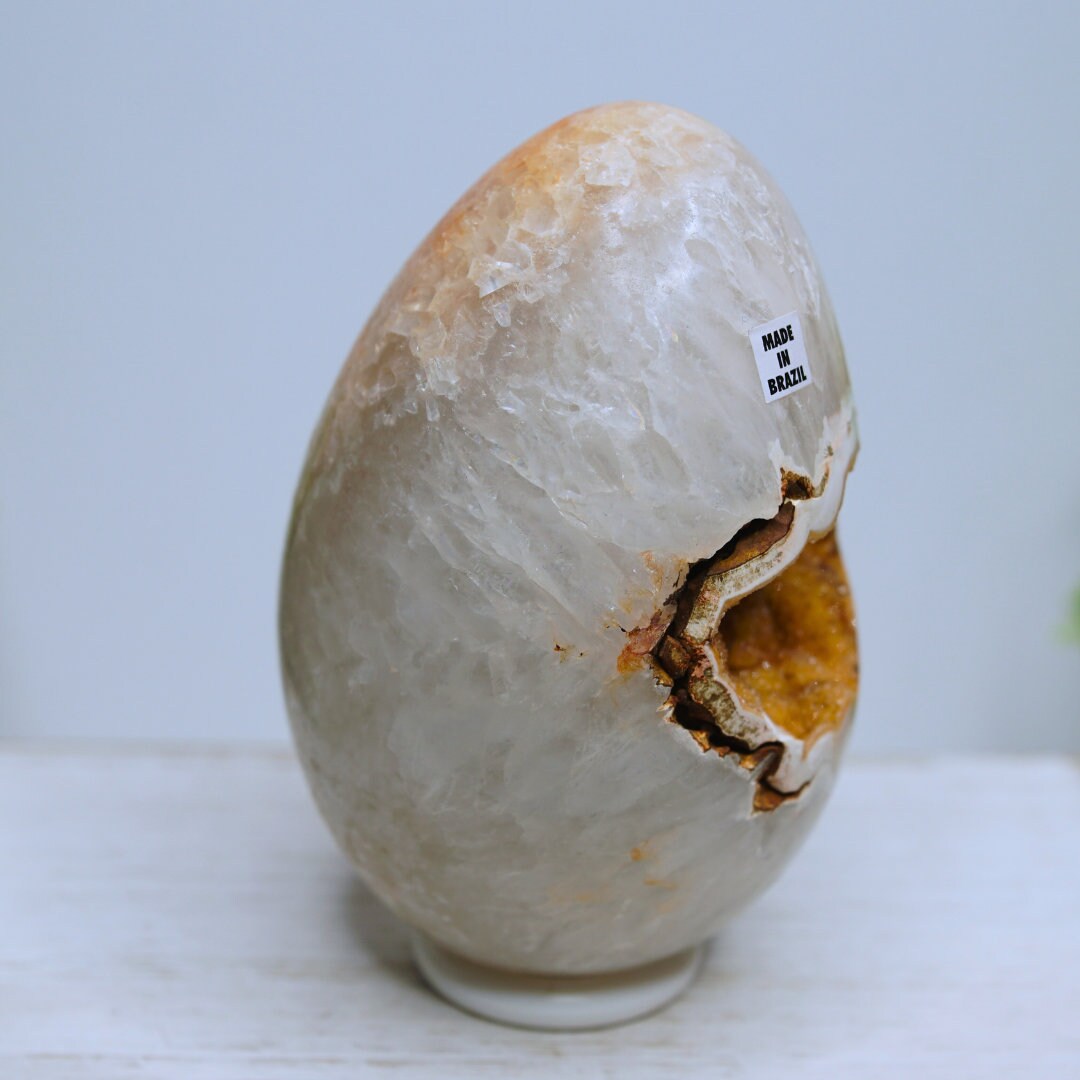 Large Druzy Agate Quartz Egg Crystal Egg Home Office Decor Housewarming Healing Gift Altar Reiki