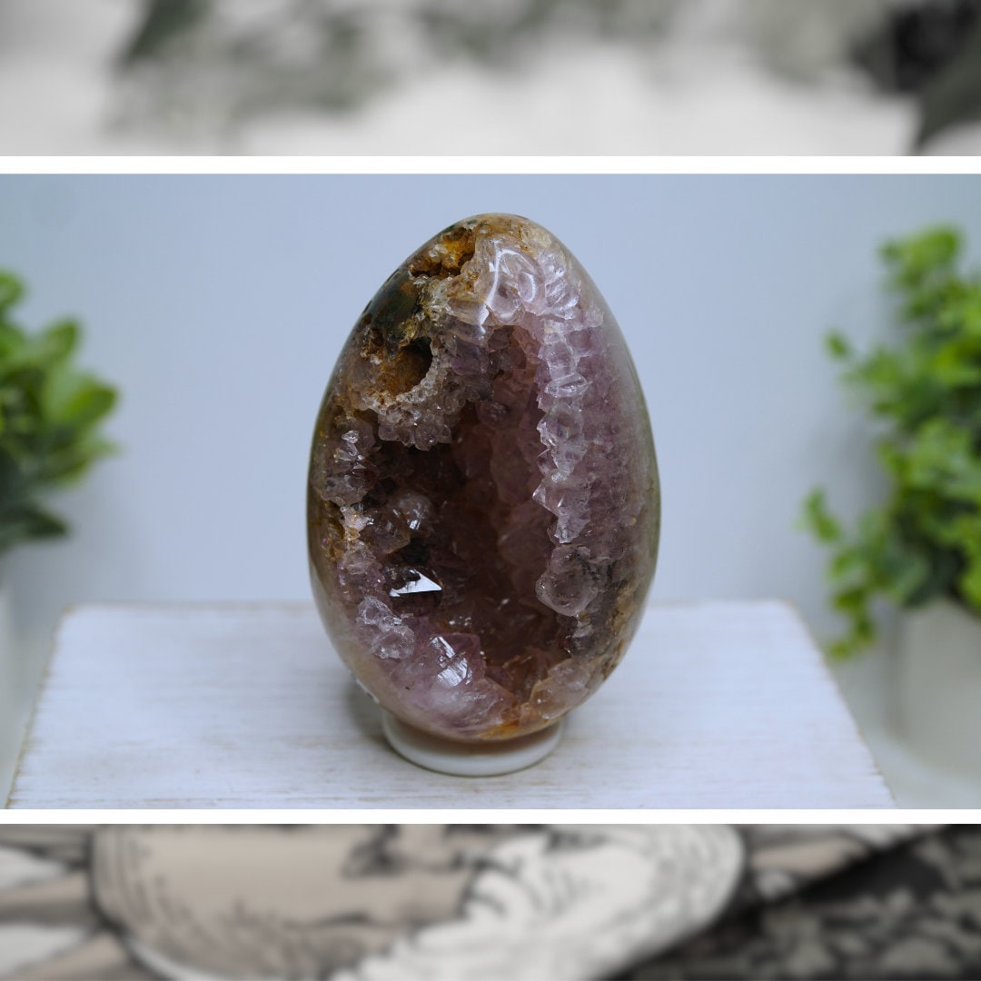 Large Druzy Agate Amethyst Quartz Egg