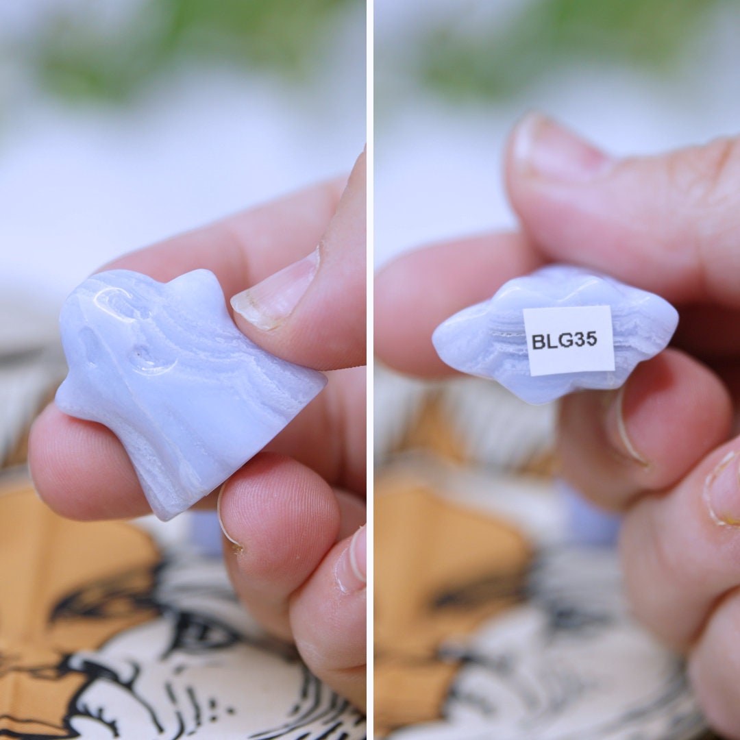 Blue Lace Agate Ghost Crystal Carving