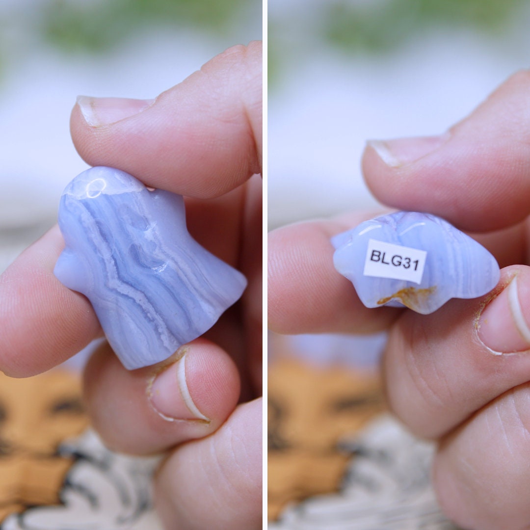 Blue Lace Agate Ghost Crystal Carving