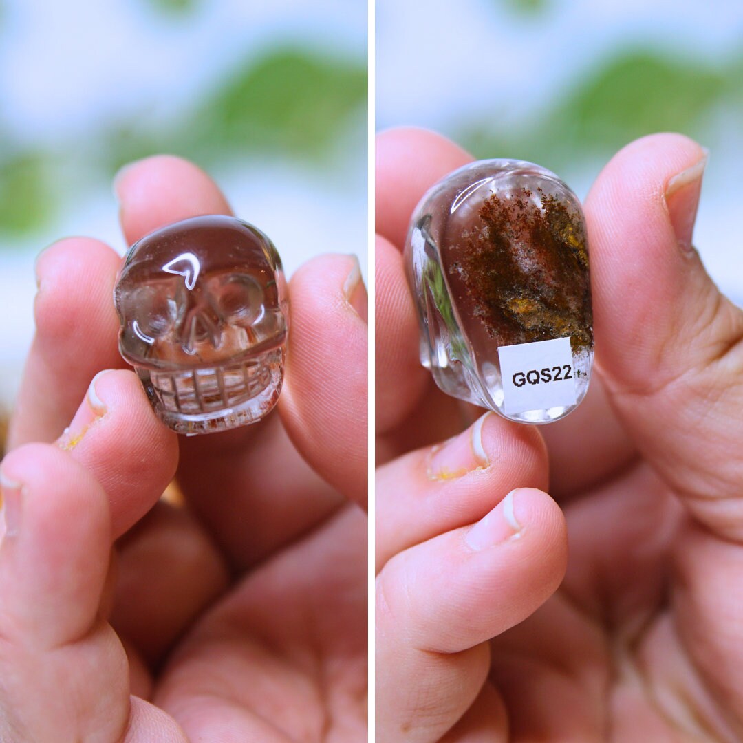 Garden Quartz Skulls Lodolite With Inclusions Crystal Carving