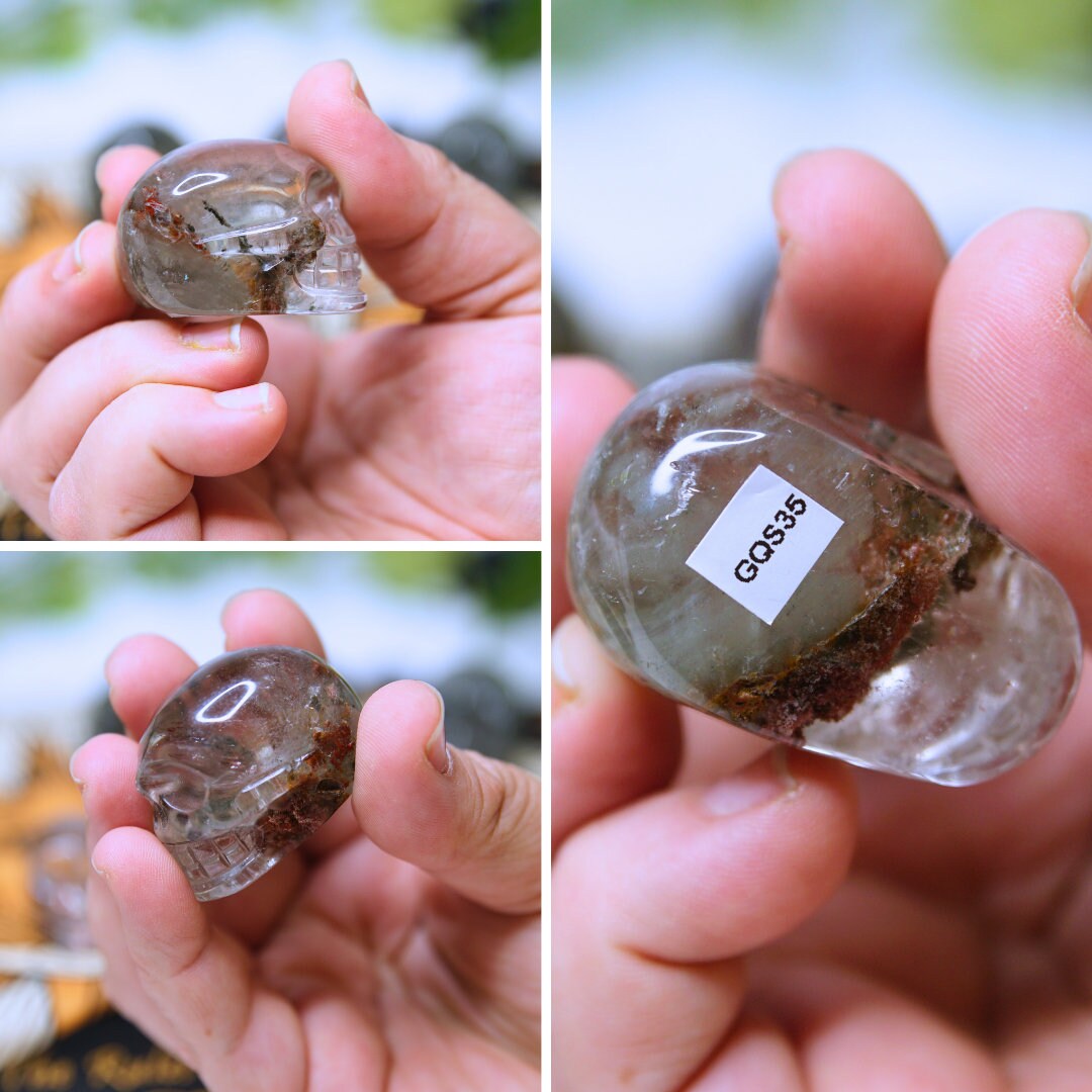 Garden Quartz Skulls Lodolite With Inclusions Crystal Carving