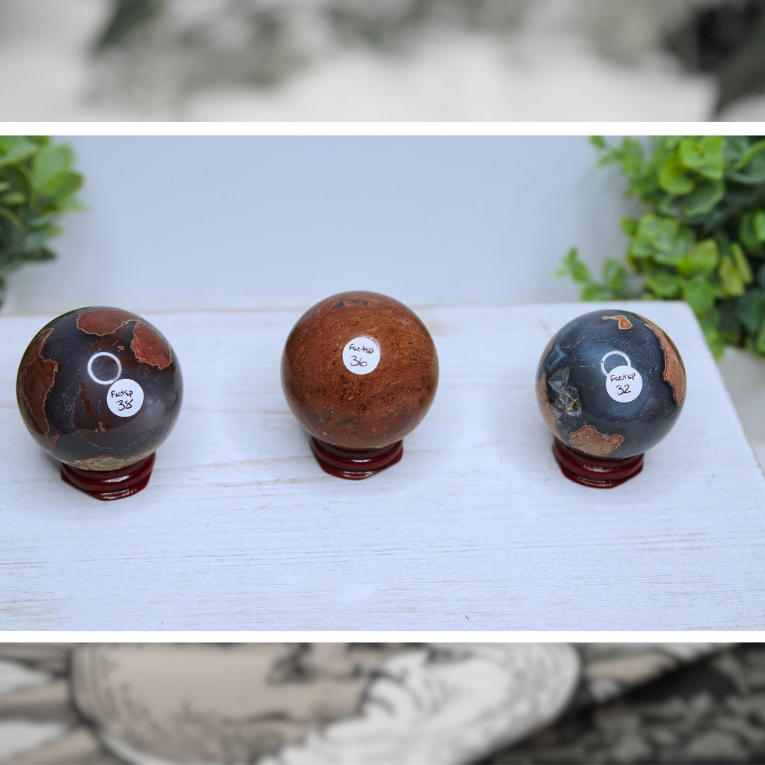 Large Football Agate Sphere Crystal Carving