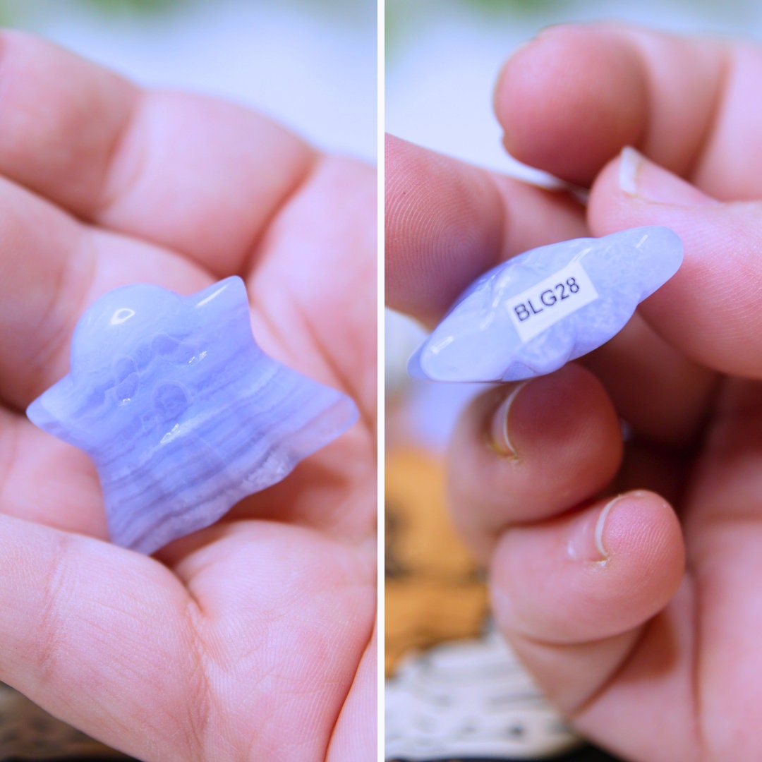 Blue Lace Agate Ghost Crystal Carving
