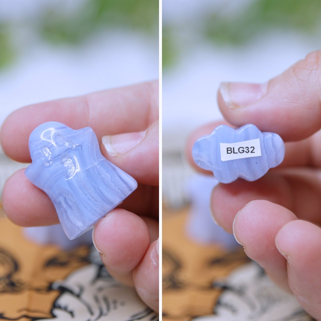 Blue Lace Agate Ghost Crystal Carving
