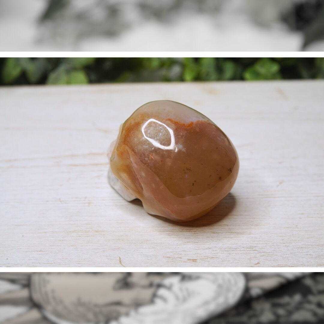 Flower Agate Skull Crystal High Quality, Manifestation Agate Stone Sphere Alter Healing Reiki Metaphysical Gift Feng Shui