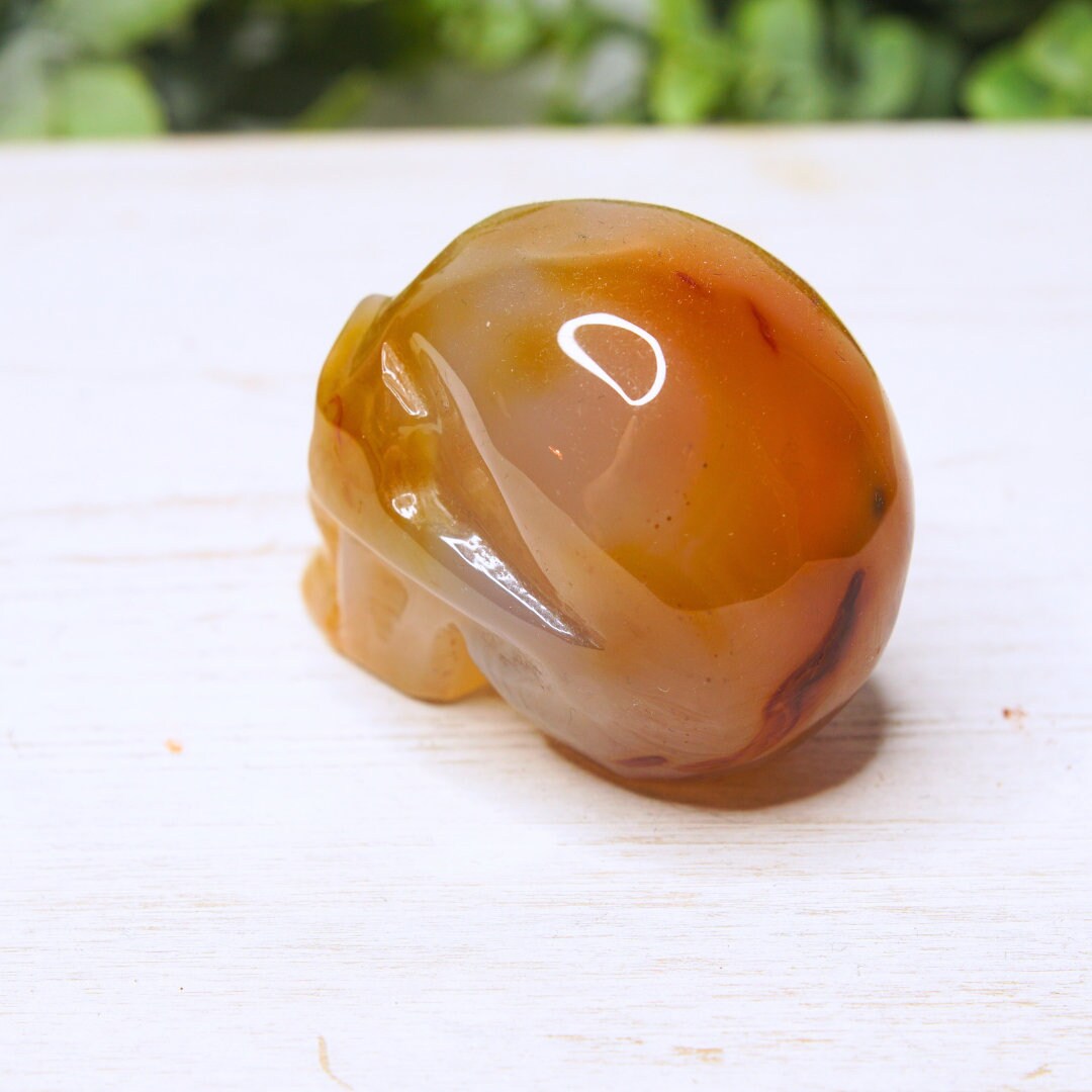 Agate Red Carnelian Crystal Skull Carving Human Sculpture Root, Sacral, Solar Plexus Chakra, Reiki Altar Energy Feng Shui