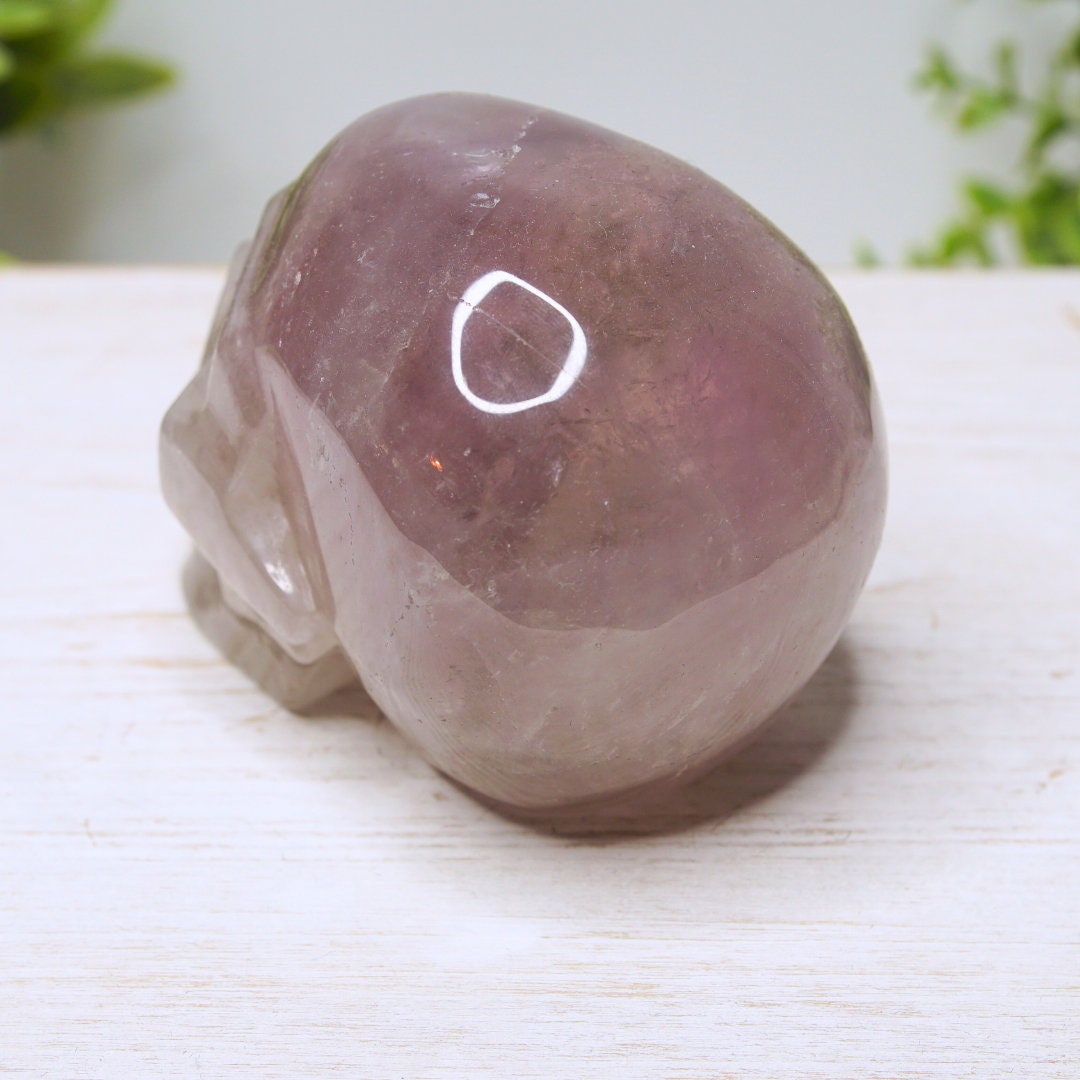 Lavender Amethyst Crystal Skull Carving Healing Stone Altar Feng Shui Altar Energy