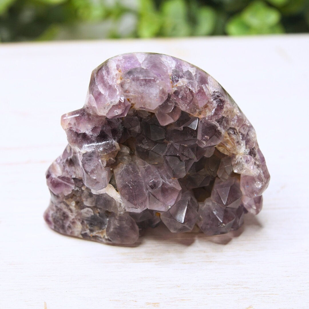 Amethyst Crystal Skull Sculpture Chevron Healing Druzy Quartz Crystal Dream Amethyst Altar Feng Shui Altar Energy