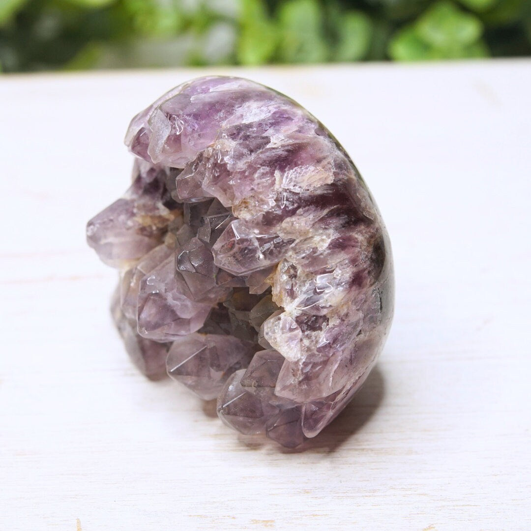 Amethyst Crystal Skull Sculpture Chevron Healing Druzy Quartz Crystal Dream Amethyst Altar Feng Shui Altar Energy