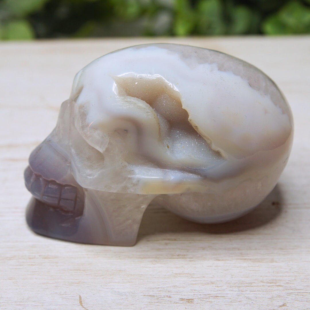 Druzy Agate Skull Large Teeth