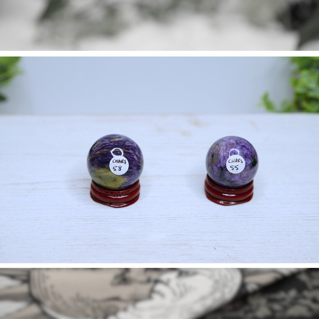 Charoite Spheres Palm Worry Crystal Stone Spiritual Meditation Energy Reiki Crystal Quartz Points Healing Love