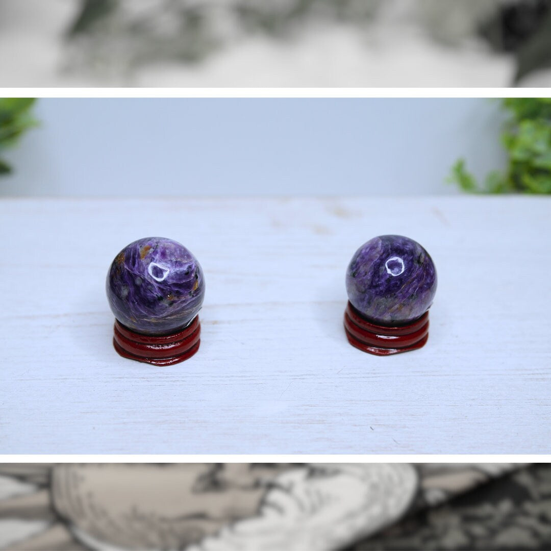 Charoite Spheres Palm Worry Crystal Stone Spiritual Meditation Energy Reiki Crystal Quartz Points Healing Love
