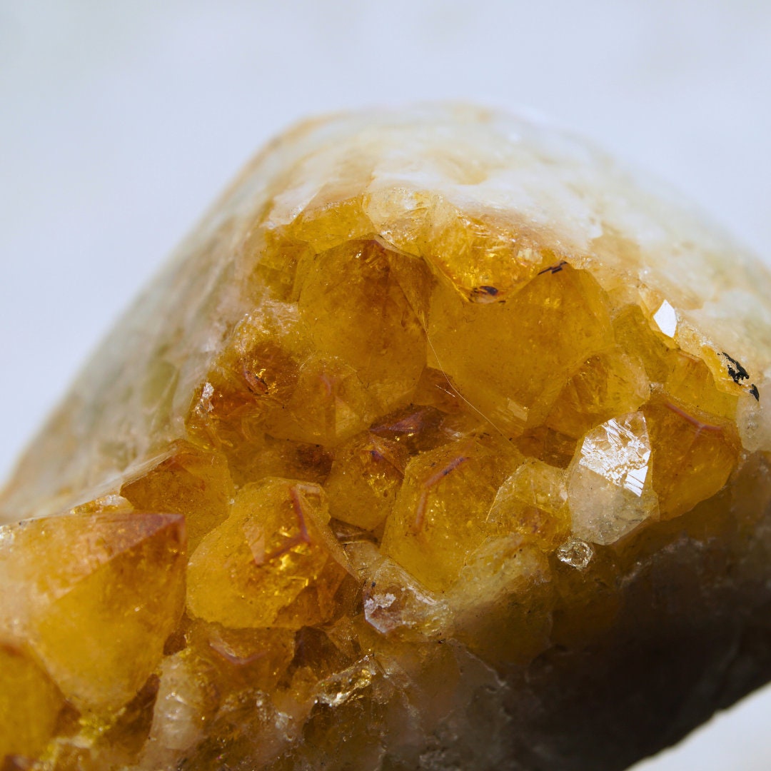 Large Raw Citrine Cluster On Stand Protection, Healing Stone, Reiki, Energy