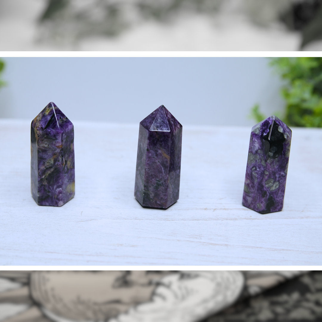 Charoite Gorgeous Purple Crystal Towers High Quality Awakening & Third Eye Chakra