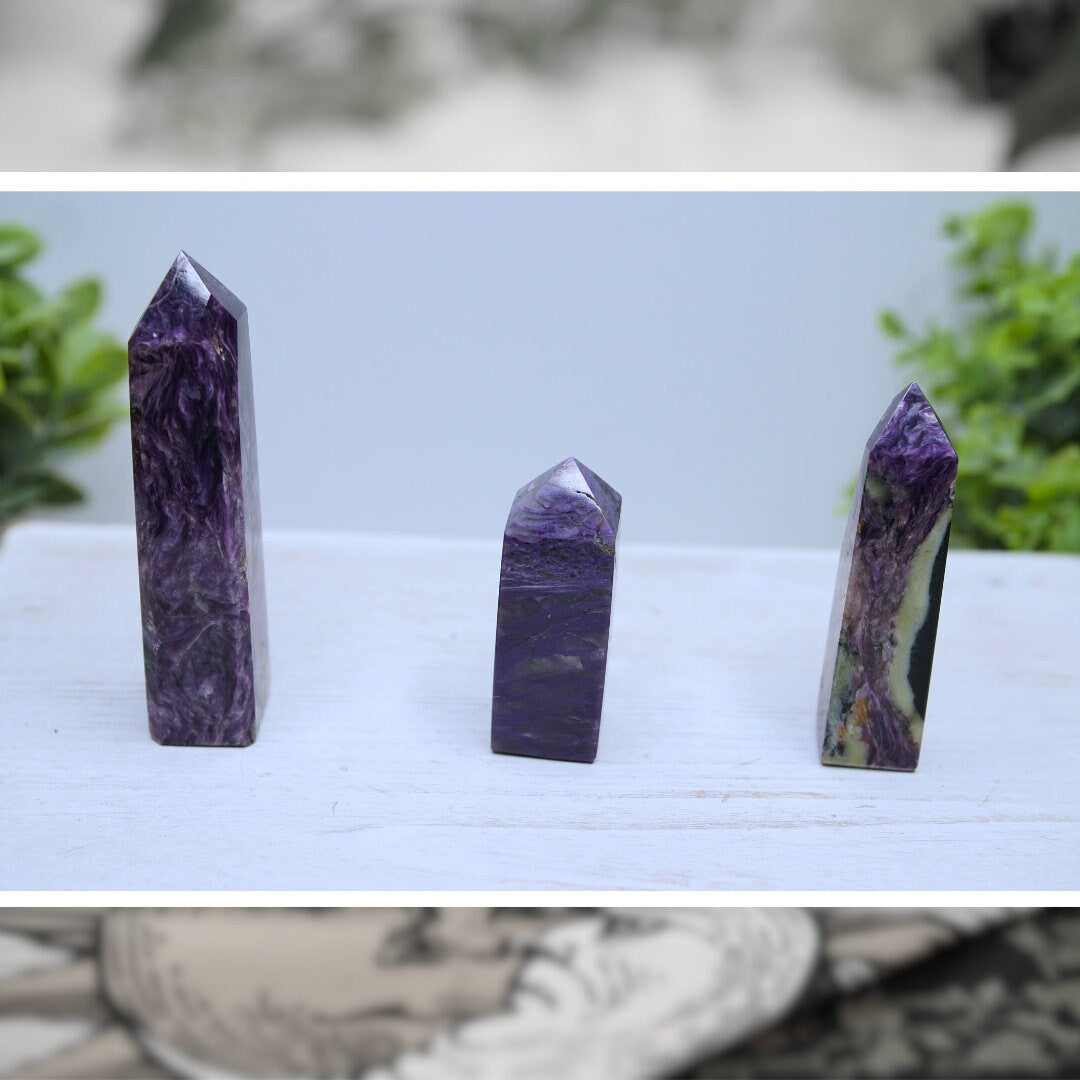 Charoite Gorgeous Purple Crystal Towers High Quality Awakening & Third Eye Chakra