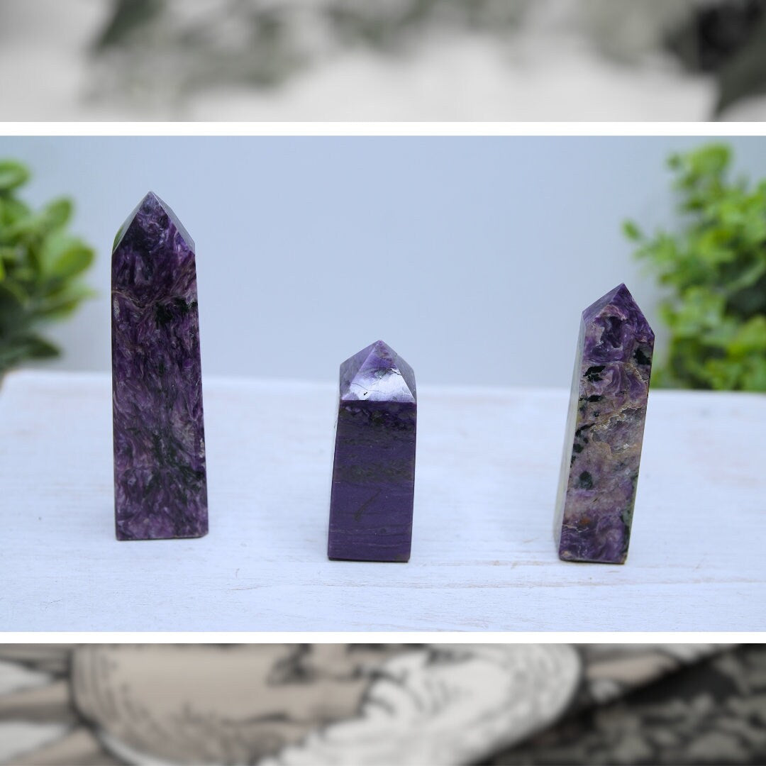 Charoite Gorgeous Purple Crystal Towers High Quality Awakening & Third Eye Chakra