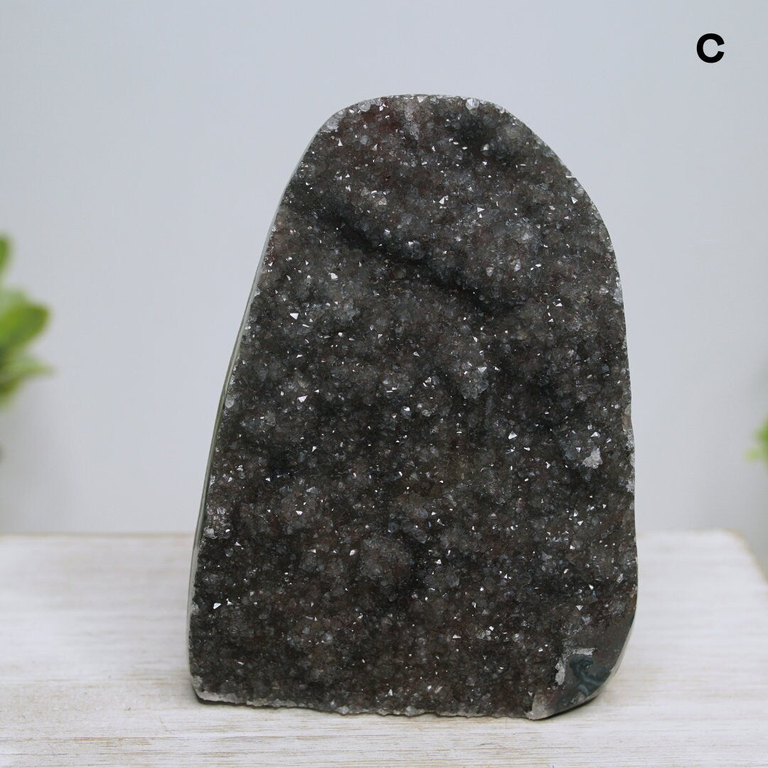 Large BLACK Amethyst Cluster Crystal With Matrix Base, Energy Healing Amethyst, Reiki Crystal Feng Shui Altar Home Decor Office