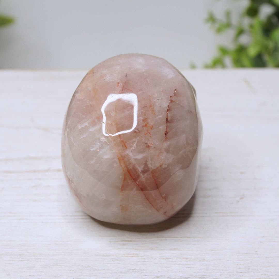 Fire Quartz Carved Crystal Skull Hematoid Quartz Crystal Grounding Chakra Balance Alter Reiki Energy High Quality