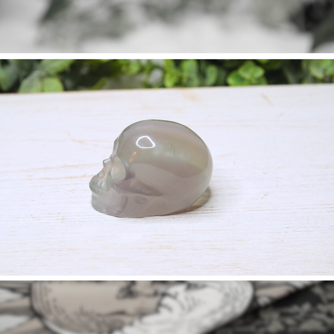 Fluorite Skull Crystal Carving Head Energy Healing Reiki Altar Home Decor Feng Shui Gift
