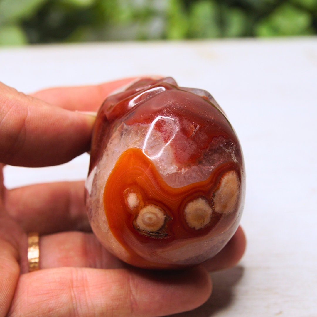 Red Carnelian Crystal Agate Flower Agate Skull Stone Carving Sculpture Healing Altar Reiki Feng Shui Altar