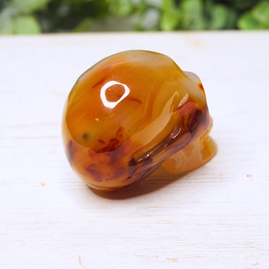 Agate Red Carnelian Crystal Skull Carving Human Sculpture Root, Sacral, Solar Plexus Chakra, Reiki Altar Energy Feng Shui